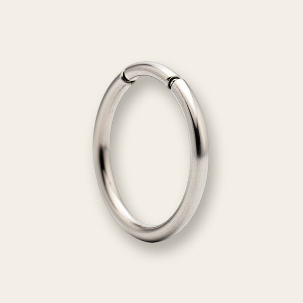 Titanium nose ring, plain hinged segment ring — Aurea