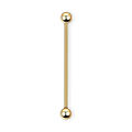 Gold PVD titanium industrial barbell, long 14G straight scaffold bar — nickel-free, Aurea