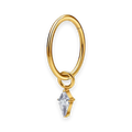Gold PVD titanium cartilage hoop with kite cubic-zirconia charm — plain hinged clicker ring, nickel-free, Aurea