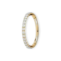 Gold PVD titanium pavé seamless ring, cubic-zirconia hinged hoop — 16G/18G, nickel-free, Aurea