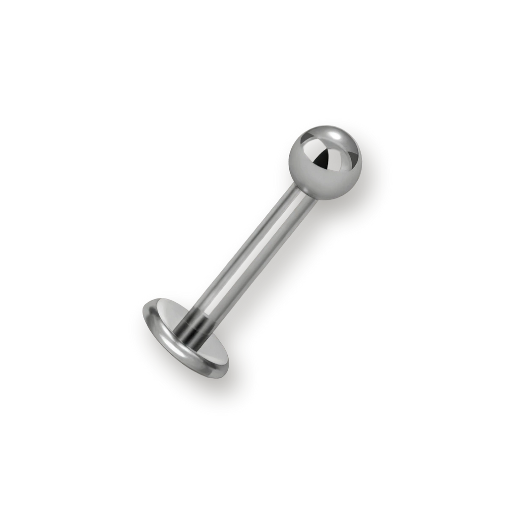 Labret titane boule — piercing hypoallergénique sans nickel, bille polie, pour lèvre hélix tragus