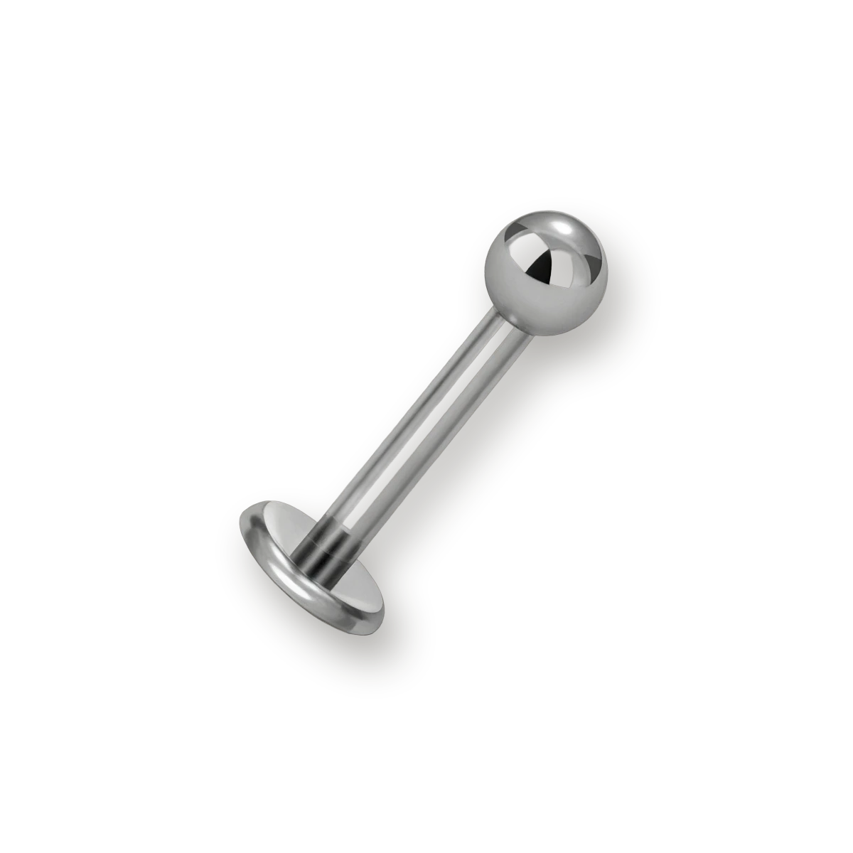 Labret titane boule — piercing hypoallergénique sans nickel, bille polie, pour lèvre hélix tragus