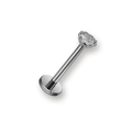 Labret titane cristal serti clos — piercing hypoallergénique sans nickel, finition polie, pour hélix tragus lèvre