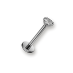 Labret titane cristal serti clos — piercing hypoallergénique sans nickel, finition polie, pour hélix tragus lèvre
