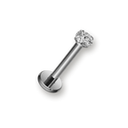 Labret titane cristal serti griffes — piercing hypoallergénique sans nickel, pour hélix tragus lèvre