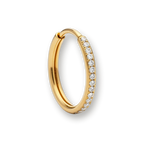Gold nose ring, crystal-pave hinged segment ring — Aurea