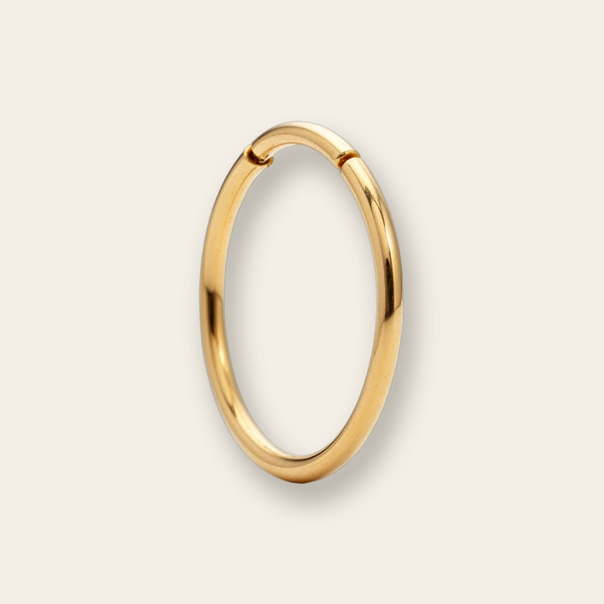 Gold nose ring, plain hinged segment ring — Aurea