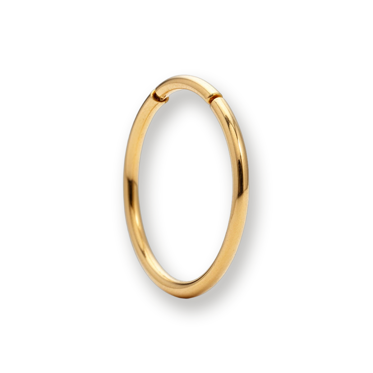 Gold nose ring, plain hinged segment ring — Aurea