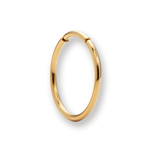 Gold nose ring, plain hinged segment ring — Aurea