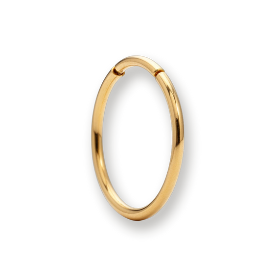 Gold nose ring, plain hinged segment ring — Aurea