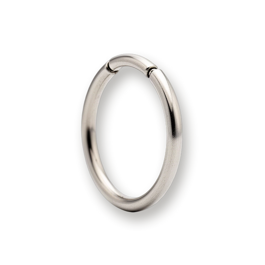 Titanium nose ring, plain hinged segment ring — Aurea
