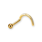 Gold nose stud with polished ball end — PVD gold on titanium, Aurea