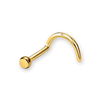 Gold nose stud with flat disc end — PVD gold on titanium, Aurea
