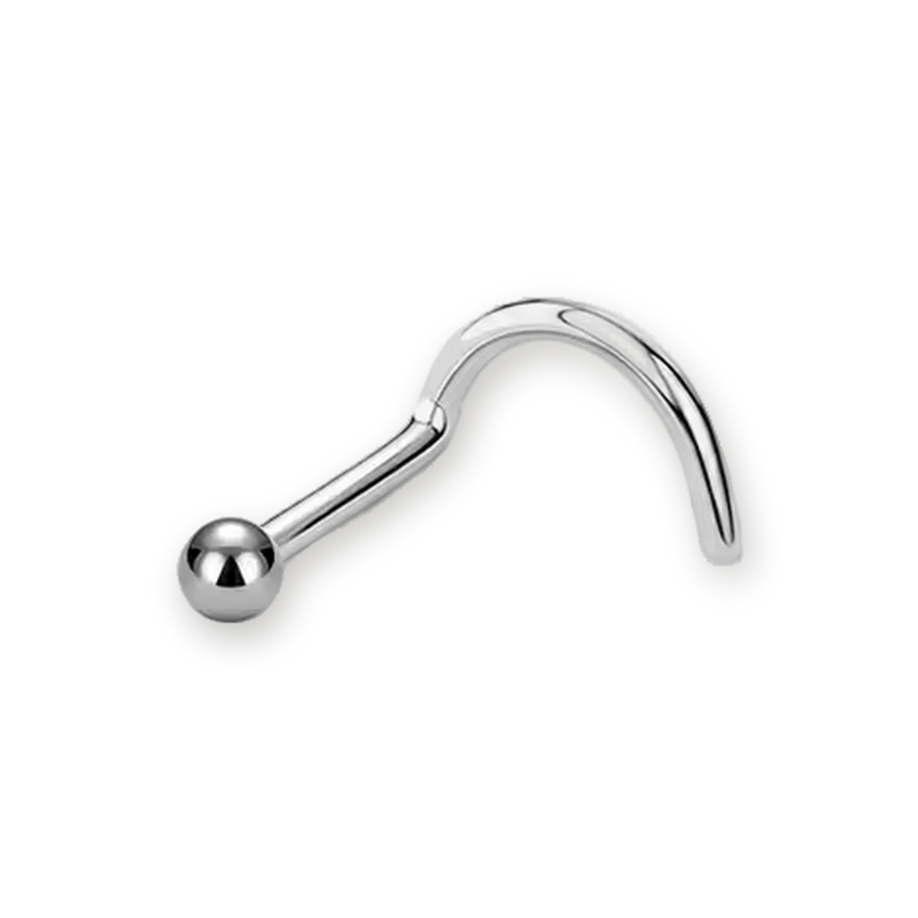 Titanium nose stud with polished ball end — nickel-free G23, Aurea