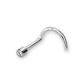 Titanium nose stud with prong-set crystal end — nickel-free G23, Aurea