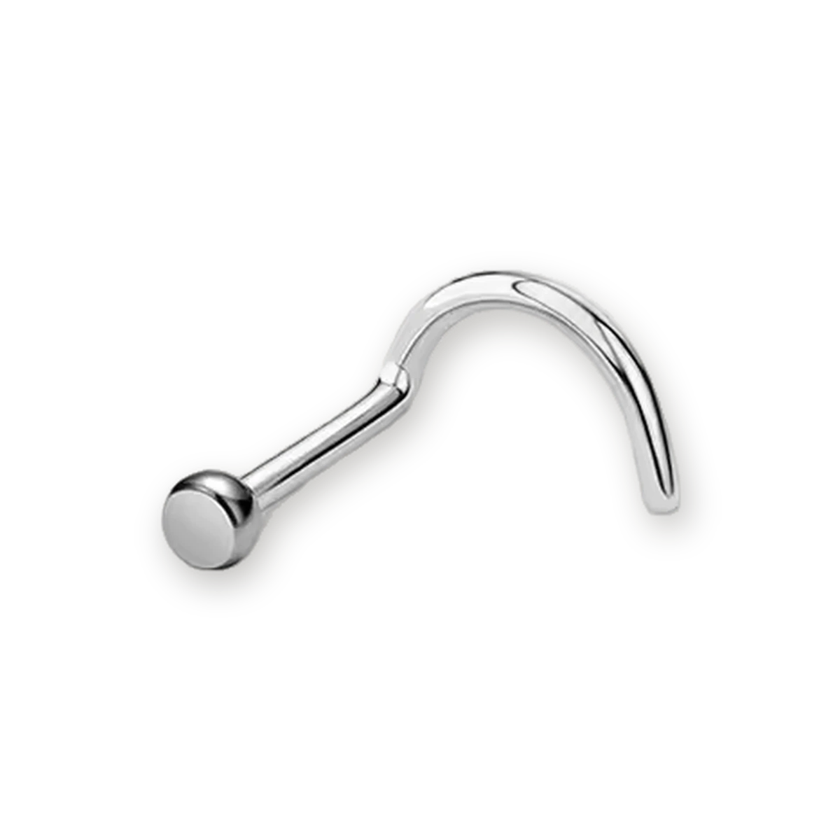 Titanium nose stud with flat disc end — nickel-free G23, Aurea