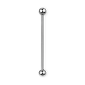 Silver titanium industrial barbell, long 14G straight scaffold bar — nickel-free, Aurea
