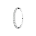 Silver titanium pavé seamless ring, cubic-zirconia hinged hoop — 16G/18G, nickel-free, Aurea