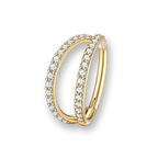 Gold septum clicker, double front crystal pave — Aurea