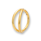 Gold septum clicker, double front hinged ring — Aurea