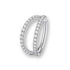 Titanium septum clicker, double front crystal pave — Aurea