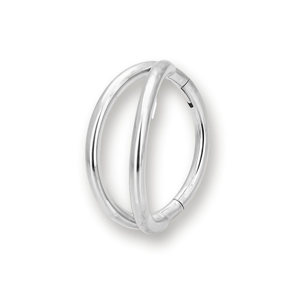 Titanium septum clicker, double front hinged ring — Aurea