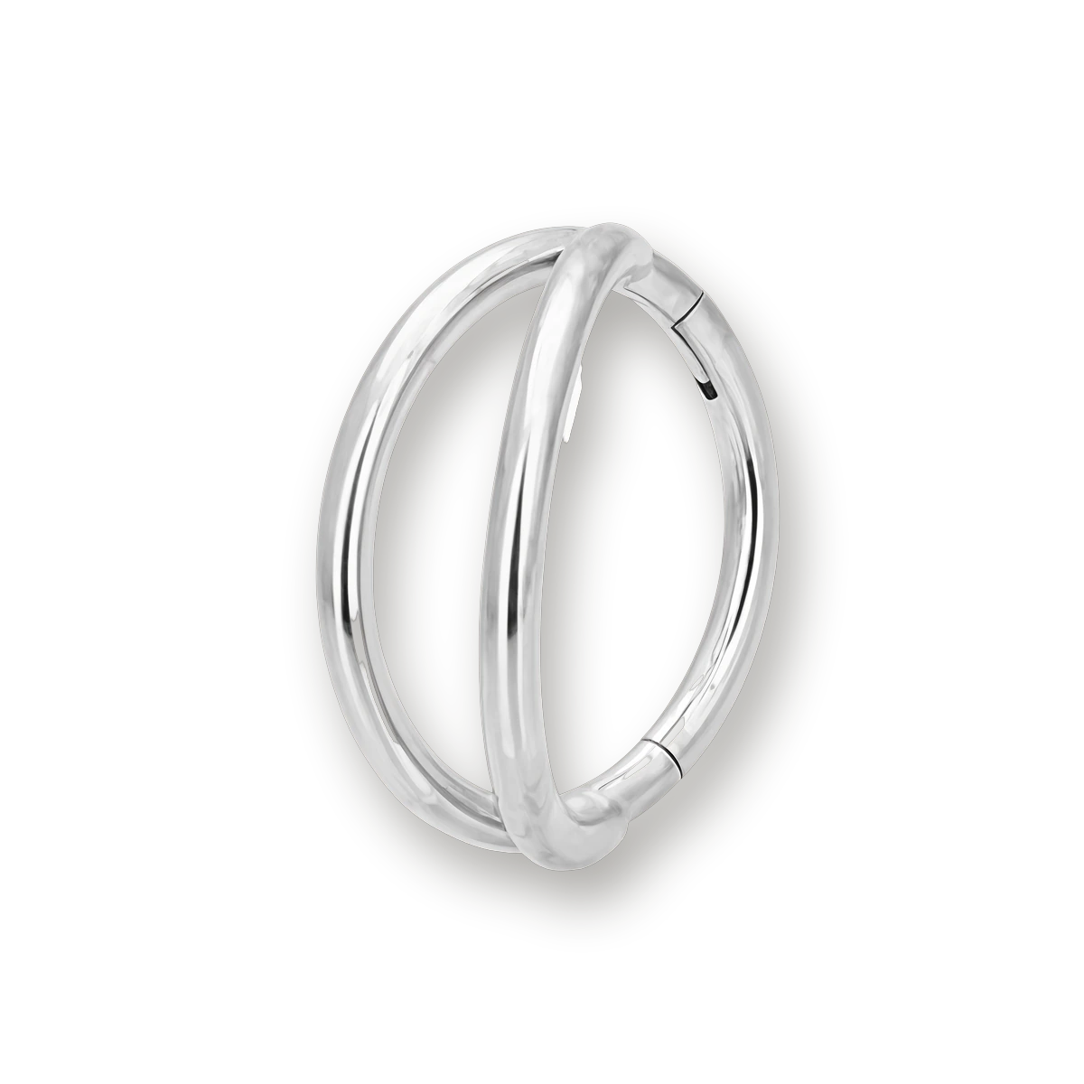 Titanium septum clicker, double front hinged ring — Aurea